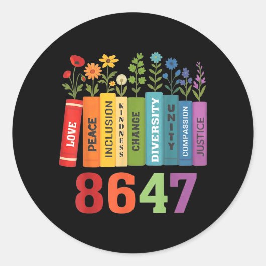 Retro Vintage Bloemen Ronde Sticker (Voorkant)