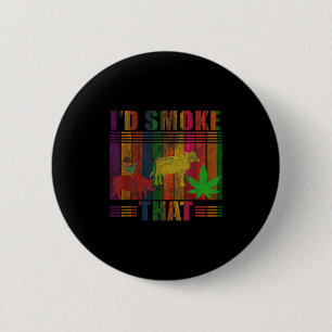 Retro Vintage Boerderijdieren Id Rook Die Grappige Ronde Button 5,7 Cm
