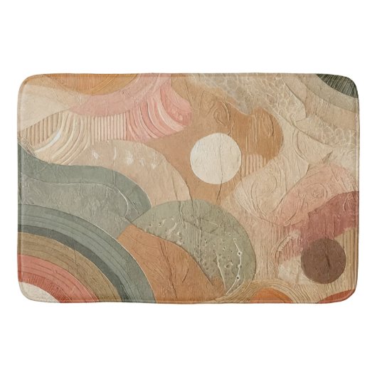 Retro Vintage Boheemse Aardse Abstracte Ontwerp Badmat (Voorkant)
