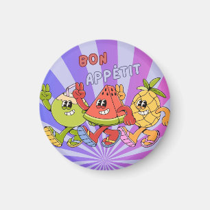 Retro Vintage Bon Appétit Fruit Trio danst 2026 Magneet