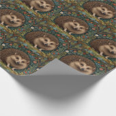 Retro vintage bosegel houtland botanisch cadeaupapier (Hoek)