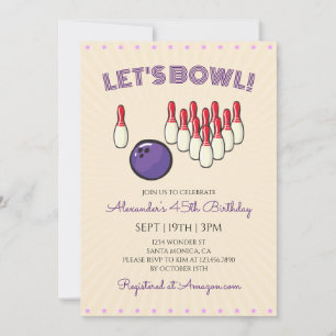 Retro Vintage Bowling Verjaardagsfeestje Kaart