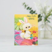 Retro vintage briefkaart van Nana van de Paashaas (Staand voorkant)