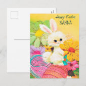 Retro vintage briefkaart van Nana van de Paashaas (Voorkant / Achterkant)