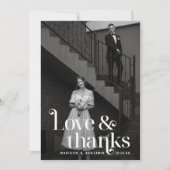 Retro Vintage bruiloft Dank u kaart (Voorkant)