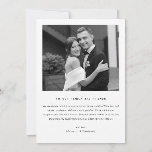 Retro Vintage bruiloft Dank u kaart (Achterkant)