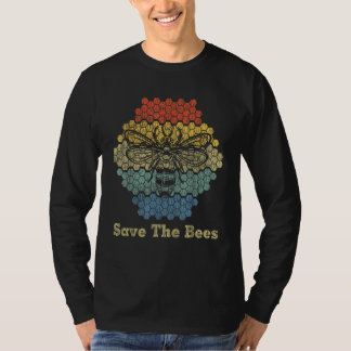 Retro Vintage Bumble Bee Save The Bees Keeper Clim T-shirt