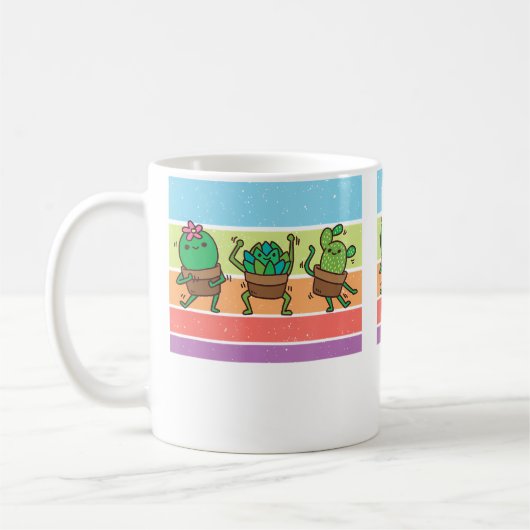 Retro Vintage Cactus Gardening Fun Koffiemok (Links)