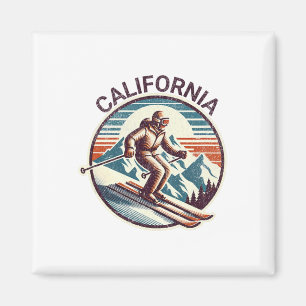Retro vintage Californië skioord winters skiën Magneet