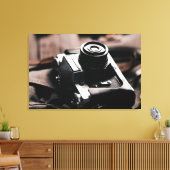Retro, vintage camerabeeld op canvas afdruk (Insitu (Woonkamer))