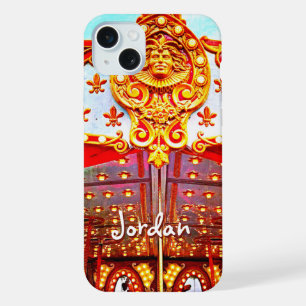 Retro vintage carrousel gezicht foto aangepaste na iPhone 15 plus case