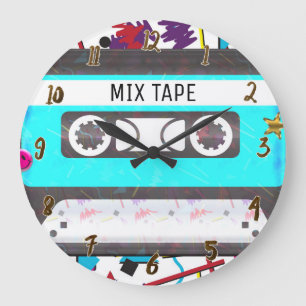 Retro Vintage Cassettebandje 80's 90's Grote Klok