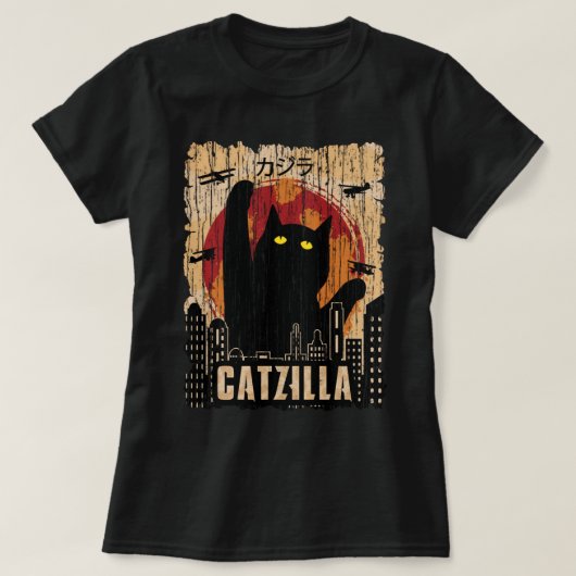 Retro Vintage Catzilla Tshirt  948 Copy (Design voorkant)