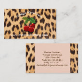 Retro Vintage Cherry Print Visitekaartje (Voorkant / Achterkant)