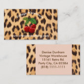 Retro Vintage Cherry Print Visitekaartje (Voorkant / Achterkant)