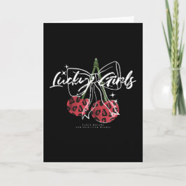 Retro Vintage Cherry Quote Typography  Kaart