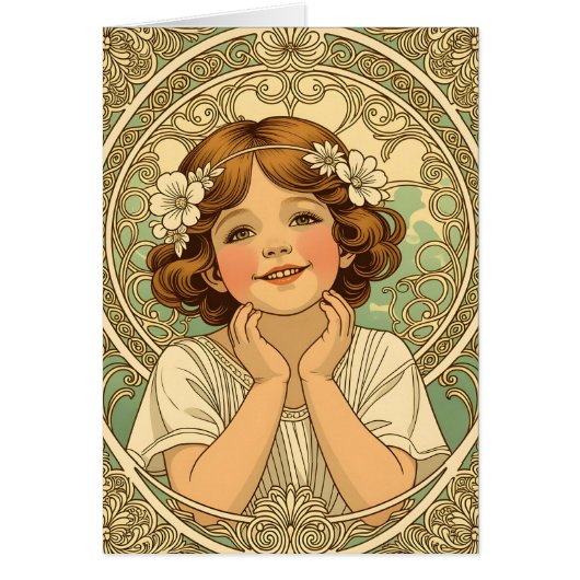 retro vintage child with flowers (Voorkant)