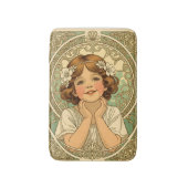 retro vintage child with flowers badmat (Voorkant Verticaal)