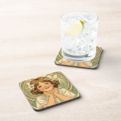 retro vintage child with flowers bier onderzetter (Rechterzijde)