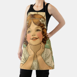 retro vintage child with flowers schort