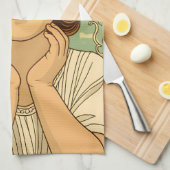 retro vintage child with flowers theedoek (Quarter Fold)