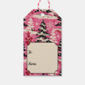 Retro Vintage Christmas: 1950's Pink Xmas Cadeaulabel (Voorkant)