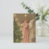 Retro Vintage Christmas Angel Kerstboom Briefkaart (Staand voorkant)