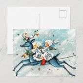retro vintage Christmas Angels Vakantie Briefkaart (Voorkant / Achterkant)