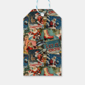 Retro Vintage Christmas Cards Collage Cadeaulabel (Achterkant)