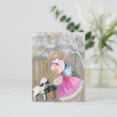 Retro vintage Christmas Holiday Angel briefkaart (Staand voorkant)