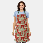 Retro Vintage Christmas Landscape Schort (Gedragen)