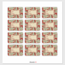 Retro Vintage Christmas Landscape Sticker