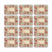 Retro Vintage Christmas Landscape Sticker (Voorkant)