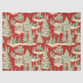 Retro Vintage Christmas Landscape Tissuepapier