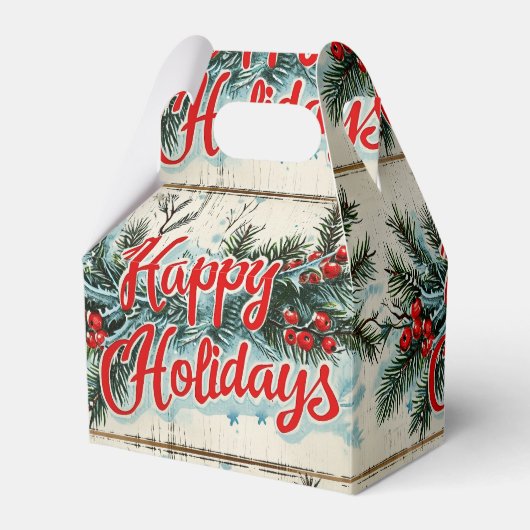 Retro Vintage Christmas: Mid Century Yuletide 2 Bedankdoosjes (Voorkant Zijde)