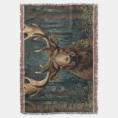 Retro vintage Christmas Moose Deken (Voorkant Verticaal)