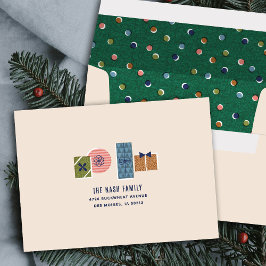Retro Vintage Christmas Presents Holiday Envelope Envelop