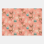 Retro Vintage Christmas Reindeer II Wrapping Paper (Voorkant)