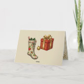 Retro Vintage Christmas stockings Feestdagen Kaart (Achterkant)