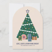 Retro Vintage Christmas Tree Presents Holiday Card Kaart (Voorkant)