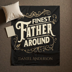 Retro Vintage Cool Elegante Typografie Vaderdag Fleece Deken