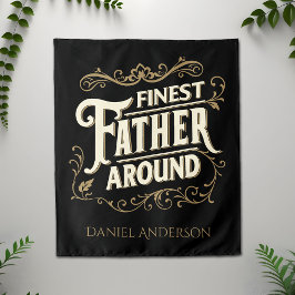 Retro Vintage Cool Elegante Typografie Vaderdag Wandkleed