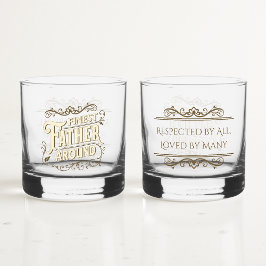 Retro Vintage Cool Elegante Typografie Vaderdag Whisky Glas