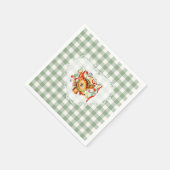 Retro Vintage Coquette Baby Animals Deer Gingham Servet (Hoek)