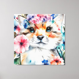 Retro vintage cute ontwerp voor kinderen canvas afdruk