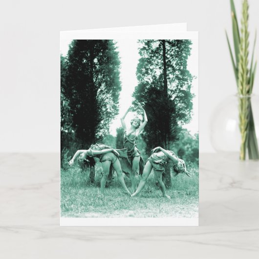 Retro Vintage Dansende Wilde Vrouwen van Vrouwen Kaart (Voorkant)