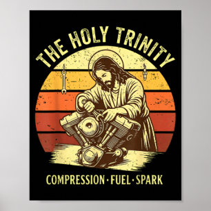 Retro Vintage De Heilige Drie-eenheid Compressie B Poster