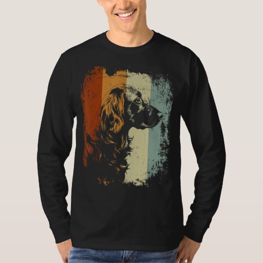 Retro Vintage Design Engelse Setter Hond T-shirt (Voorkant)