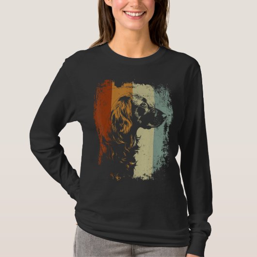 Retro Vintage Design English Setter Dog T-shirt (Voorkant)