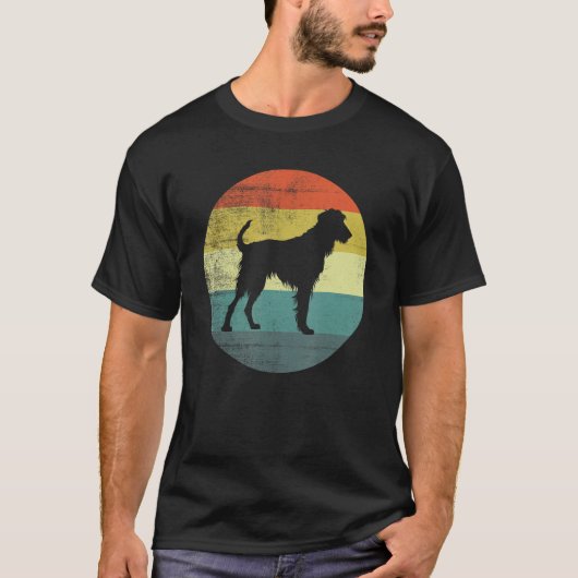 Retro Vintage Design Irish Wolfhound Dog T-shirt (Voorkant)